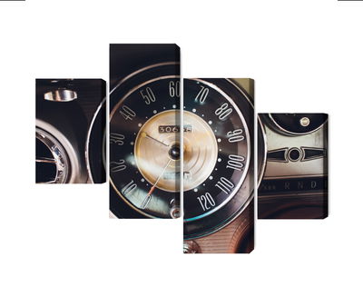 Ljuddämpande tavla - The dashboard in an old car