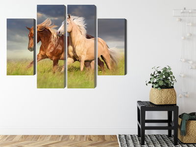 Ljuddämpande tavla - Horses galloping in a 3d