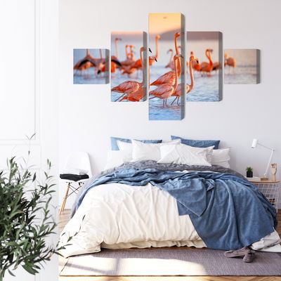 Ljuddämpande tavla - A flock of flamingos