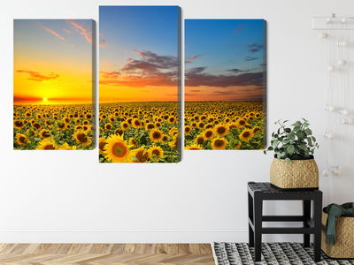 Ljuddämpande tavla - Sunset over a 3d sunflower