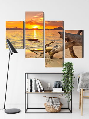Ljuddämpande tavla - Sea landscape at sunset