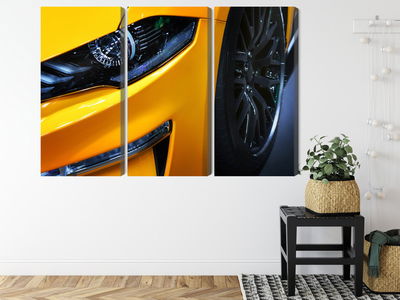 Ljuddämpande tavla - Front of a yellow sports car