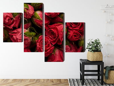 Ljuddämpande tavla - Roses with water drops