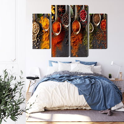 Ljuddämpande tavla - Spices on a black background