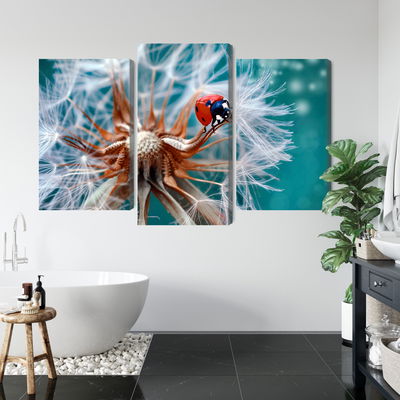 Ljuddämpande tavla - Ladybug on a dandelion
