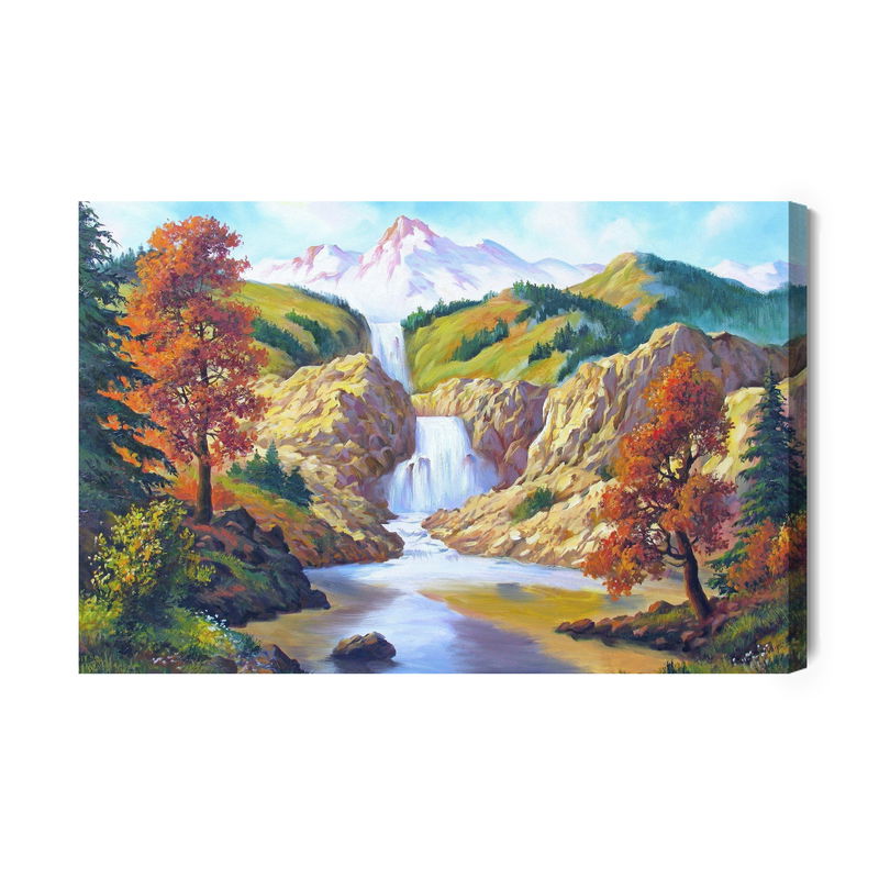 Ljuddämpande tavla - An autumn waterfall like