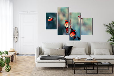 Ljuddämpande tavla - Colorful butterflies