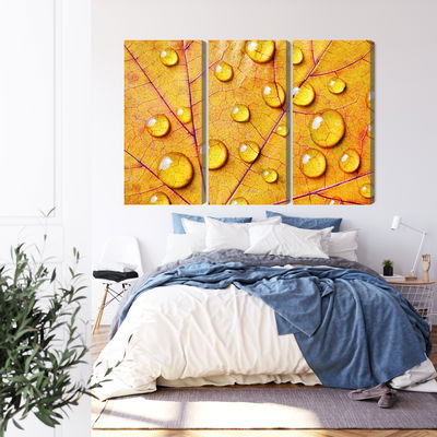 Ljuddämpande tavla - Water drops on an autumn