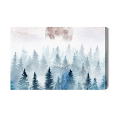 Ljuddämpande tavla - Moon above misty trees