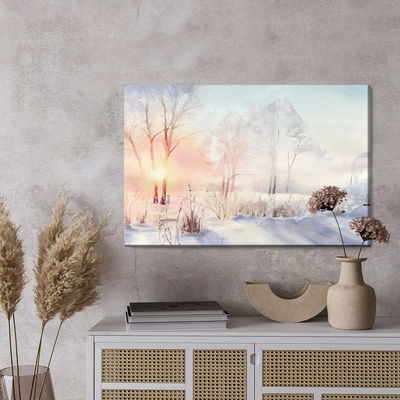 Ljuddämpande tavla - Sunrise in the winter forest