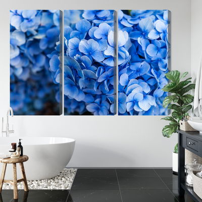 Ljuddämpande tavla - Blue hydrangea flowers close