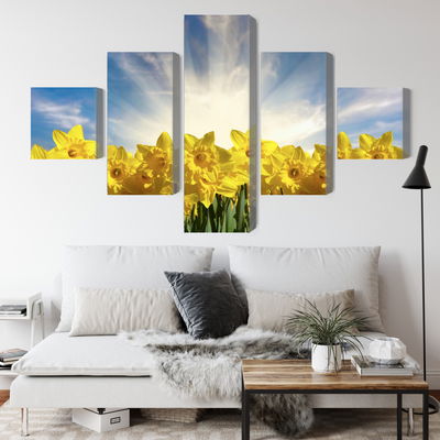 Ljuddämpande tavla - 3d daffodils field