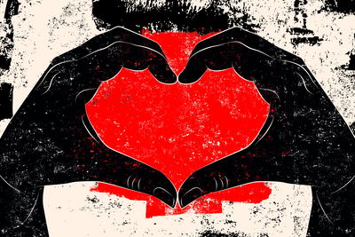 Ljuddämpande tavla - Hands arranged in a heart