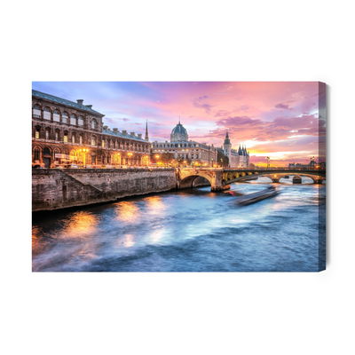 Ljuddämpande tavla - Paris bridge at evening time