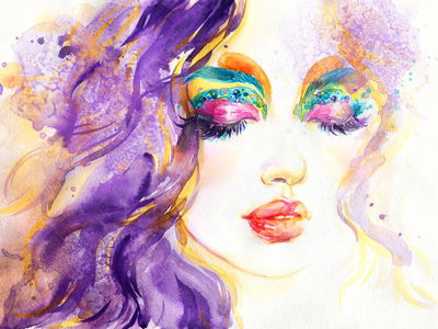 Ljuddämpande tavla - Abstract female portrait