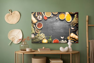 Ljuddämpande tavla - Table with herbs and spices