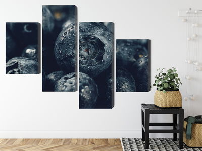 Ljuddämpande tavla - Blueberries close up 3d