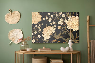 Ljuddämpande tavla - Peonies with stems