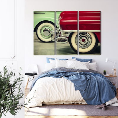 Ljuddämpande tavla - Stylish vintage car wheels