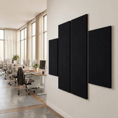 SilentDirect Wall 4-Parts One svart ljudabsorbent som minskar efterklang och eko