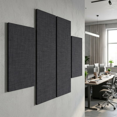 SilentDirect Wall 4-Parts One grå ljudabsorbent med fyra paneler för väggmontering