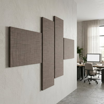 SilentDirect Wall 4-Parts Three brun ljudabsorbent med fyra paneler för väggmontering