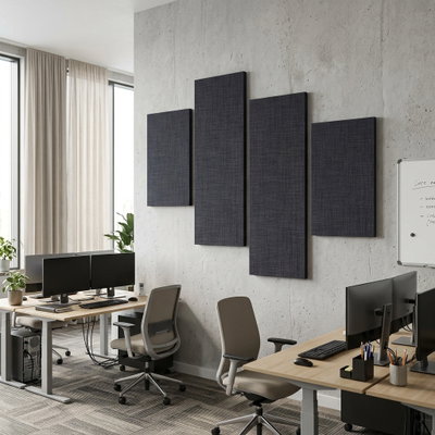 SilentDirect Wall 4-Parts Two grå ljudabsorbent med fyra paneler för effektiv ljudabsorbering