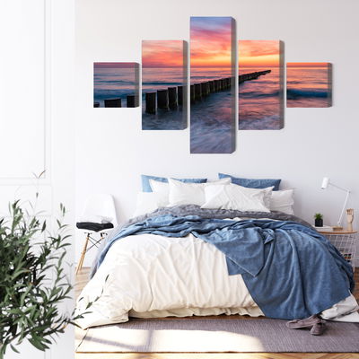 Ljuddämpande tavla - The baltic sea with wooden