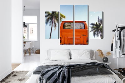 Ljuddämpande tavla - Retro car between palm trees