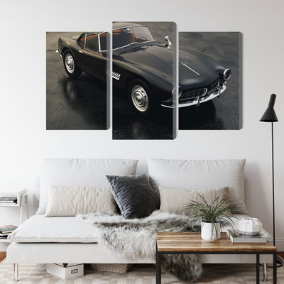 Ljuddämpande tavla - Vintage black sports car