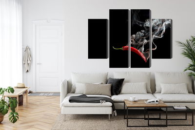 Ljuddämpande tavla - Red chili with smoke