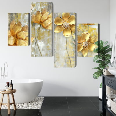 Ljuddämpande tavla - Decorative flowers in shades