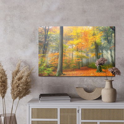 Ljuddämpande tavla - Misty autumn forest