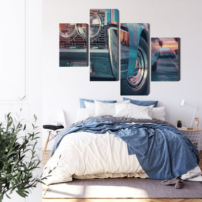 Ljuddämpande tavla - Retro style cars