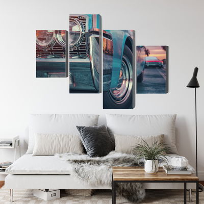 Ljuddämpande tavla - Retro style cars