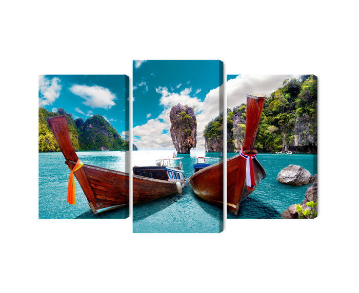 Ljuddämpande tavla - Boats at the andaman sea