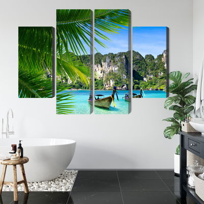 Ljuddämpande tavla - Tropical landscape 3d