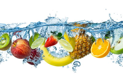 Ljuddämpande tavla - Fresh fruit in the water