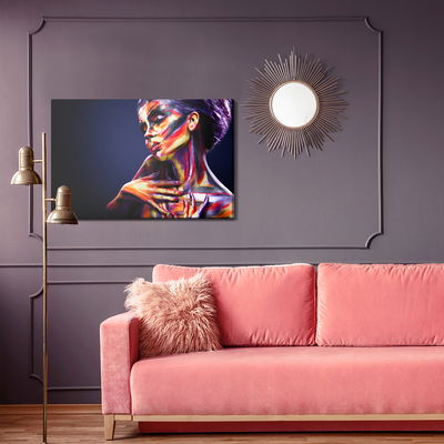 Ljuddämpande tavla - Colorful female portrait