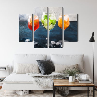 Ljuddämpande tavla - Glasses with summer cocktails