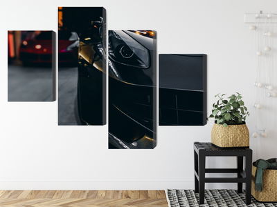 Ljuddämpande tavla - Front of a black sports car