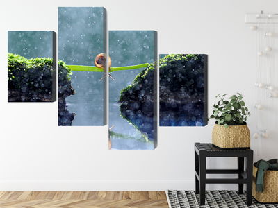 Ljuddämpande tavla - Snail in the rain