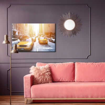 Ljuddämpande tavla - New York city taxis 3d