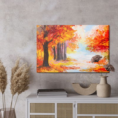 Ljuddämpande tavla - Forest landscape in autumn