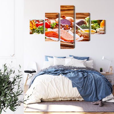 Ljuddämpande tavla - Salmon among vegetables