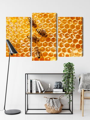 Ljuddämpande tavla - Bees on the honeycomb