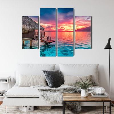 Ljuddämpande tavla - Sunset over the south pacific