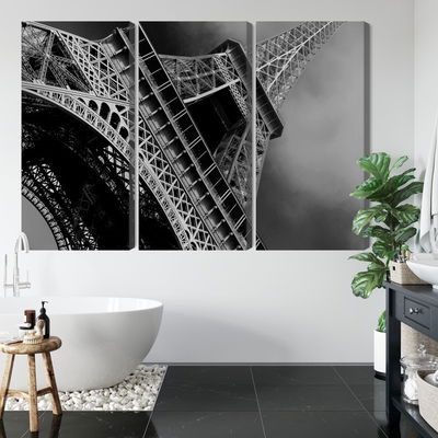 Ljuddämpande tavla - Black and white eiffel tower