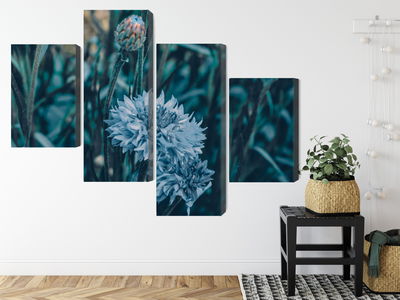 Ljuddämpande tavla - Cornflowers in the meadow 3d