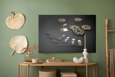 Ljuddämpande tavla - Playing cards with chips